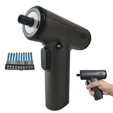 Imagem de Chave de Fenda Eletrica 10 Bits Obra Reforma Construçao Bateria Recarregavel Luz de Led Sem Fio Trabalho Casa Empresa Potente Seguro Portatil