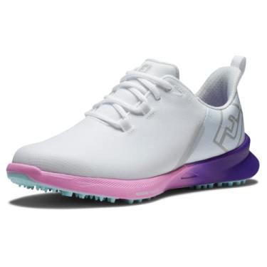 Imagem de FootJoy Sapato de golfe esportivo feminino Fj Fuel, Branco/rosa/roxo, 9.5