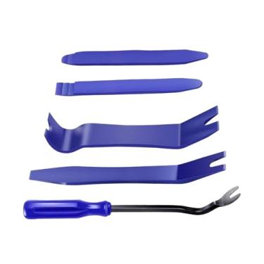 Imagem de LKAHG Kit de ferramentas de remoção de acabamento de carro de 5 peças, sem arranhões, conjunto de remoção de prendedor de clipe de painel de porta, ferramenta de alicate de rebite de painel de porta