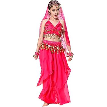 Imagem de Fantasia infantil rosa de gênio para meninas top model dance 4 5 6 7 8 10 12 14 16