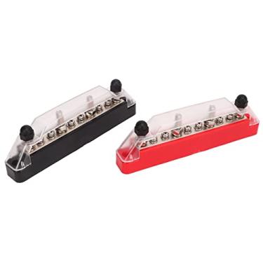 Imagem de Blocos de Distribuição de Energia, 10 Terminal 150A 1 Par M6 Stud M4 Parafuso Barramento MaríTimo para Barco para Carro (4 PCS M6 Parafusos, 6 PCS M4 Parafuso)