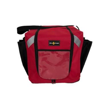Imagem de NOVO Mochila Marmitex Nylon Mão Dupla 20 Marmitex Motoboy Capa, Vermel