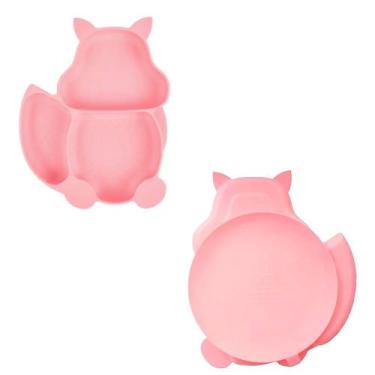 Imagem de Pratinho Infantil Silicone Com Ventosa e 3 Divisórias Antiderrapante T