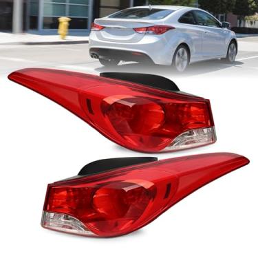 Imagem de WILROOAM Par de montagem de luz traseira compatível com lâmpada de freio traseira externa de halogênio Hyundai Elantra 2011 2012 2013, substitui # 924013Y000 924023Y000 HY2804119 HY2805119