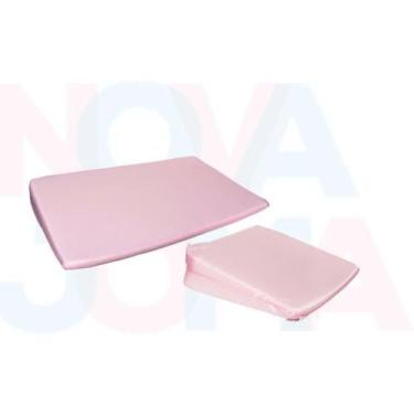 Imagem de Kit travesseiros antirefluxo 01 p/berço e 01 p/carrinho rosa - LOU ART