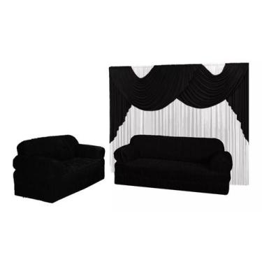 Imagem de Kit Conforto Cortina 3,00x2,80 + Capa de Sofá 2 e 3 lugares - M.A Enxo