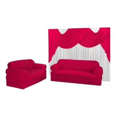 Imagem de Kit Conforto Cortina 3,00x2,80 + Capa de Sofá 2 e 3 lugares - M.A Enxo