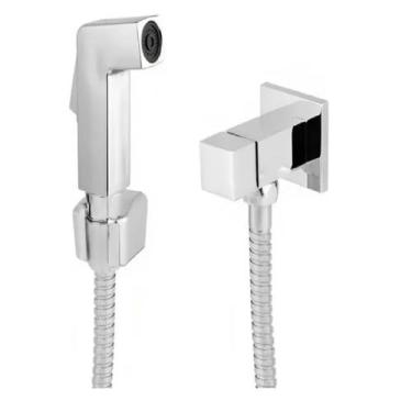 Imagem de Ducha Higienica Banheiro Base Quadrada Cromada Registro Metal - F A Ma