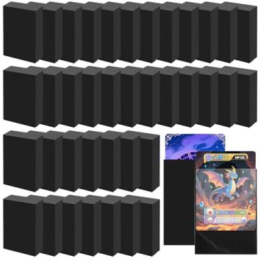 Imagem de Maitys 2000ct Trading Card Sleeves Black Matte Soft Magic Card Protectors for Baseball, Sports, Football, Game Cards