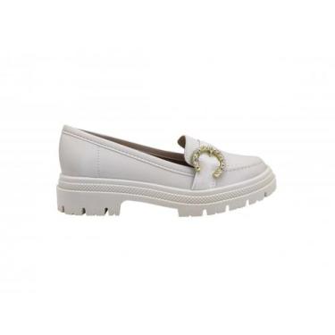 Imagem de Mocassim Feminino Moleca Com Fivela 5775.106, Branco, 36