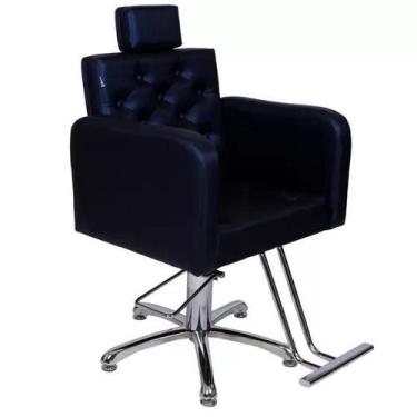 Imagem de Cadeira Tokyo  Fixa Hidráulica estrela Para Salão Azul Marinho - movei