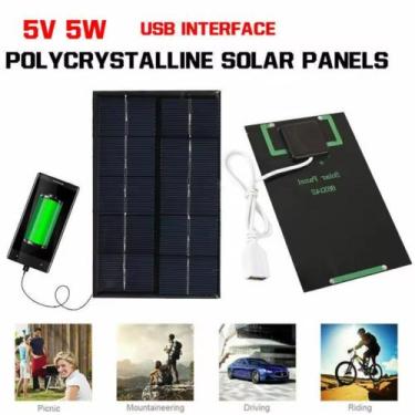 Imagem de Carregador Solar Portátil 5w Com Porta Usb Monocristalina - Solar Pain