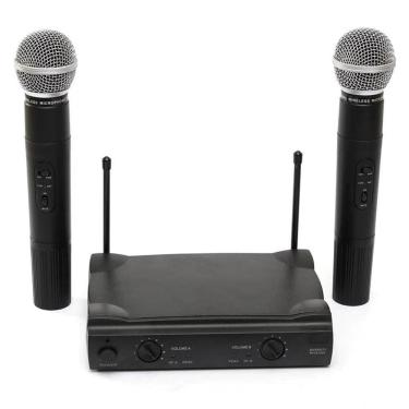 Imagem de Microfone Duplo Sem Fio Wireless Unidirecional Profissional