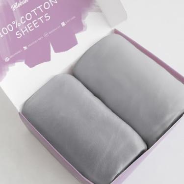 Imagem de Biloban Berços de cama compatíveis com berço de cabeceira Maxi-COSI Iora, 100% algodão orgânico, pacote com 2, lençóis de berço ultra macios para bebês, cinza