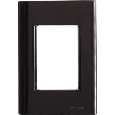 Imagem de Placa 3 Postos 4x2 Tramontina Giz Preta Sem Suporte Tramontina