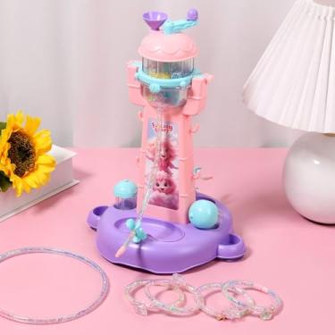 Imagem de DJAPWPX - Kit de fabricação de pulseiras, conjunto de máquina de miçangas de plástico, aparência única, kit prático e prático para fazer pulseiras, kit fácil de usar com tubo transparente para