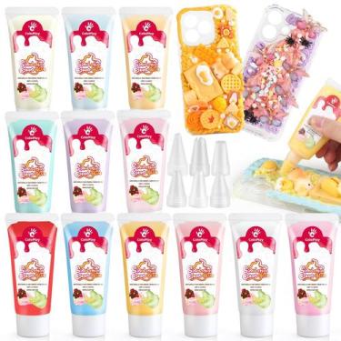 Imagem de Kit de cola em creme ColoPlay 12x50g com 18 pontas de tubulação DIY