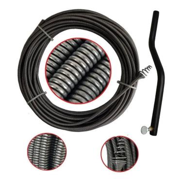 Imagem de 2X Desentupidor Manual De Aço Tipo Mola 15M Para Esgotos Can