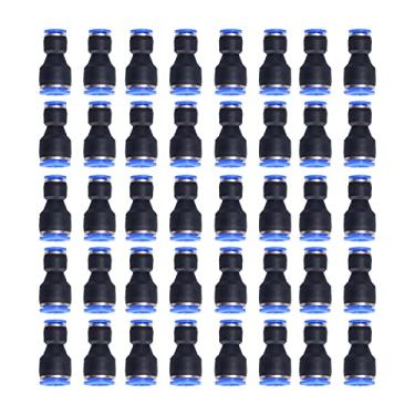 Imagem de Conector redutor pneumático, encaixe reto para redutor, anel de liberação elíptica, junta de conexão rápida para tubo de ar, material de resina de aço inoxidável, 40 unidades