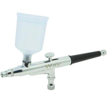 Imagem de Caneta Aerógrafo Aerográfica Dupla Ação Profissional 0,3 mm 2 Canecas Importway IWCA-2C