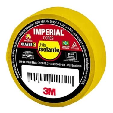 Imagem de Fita Isolante 18 MM x 20 Metros Imperial Amarela 3M