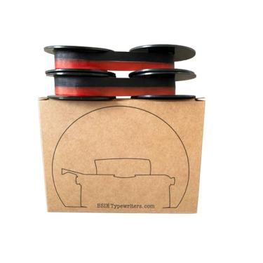 Imagem de 2 fitas prateadas para máquina de escrever - BSIE Typewriters - Pacote duplo (2 x preto e vermelho)