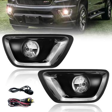 Imagem de Shocklight Faróis de neblina de substituição para Chevy Colorado 15 16 17 18 19 2015 2016 2017 2018 2019, um par de faróis de neblina dianteiros com chicote de fios e interruptor - lente transparente