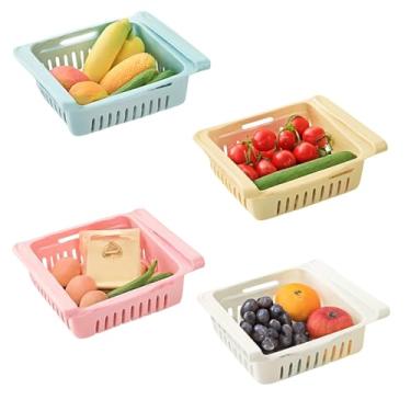 Imagem de Organizador de Geladeira Retrátil Multiuso de Plástico – Gaveta Expansível.