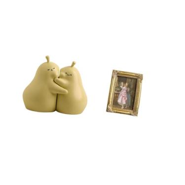 Imagem de Fenteer Suporte de Cerâmica para Livros E Porta-retratos de Resina com Moldura para Fotos, Porta-cartões com Frente de Vidro para Mesa, Mesa, Parede, Quarto,