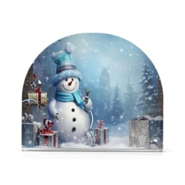 Imagem de Qilmy Bonito porta-guardanapos de boneco de neve de Natal para mesas, porta-guardanapos de Halloween para cozinha, porta-guardanapos de mesa, porta-guardanapos de coquetel, porta-guardanapos de