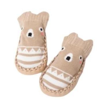 Imagem de Meias Pantufas Unissex Para Bebês Com Solas De Borracha Antiderrapante