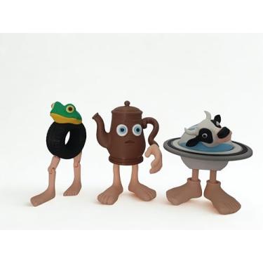 Imagem de Kit 3 Bonecos Brainrots Articulados, Brinquedo Criativo Meme com Pernas Articuladas