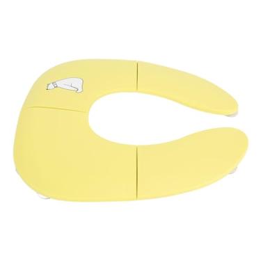 Imagem de Cryfokt Assento Penico Dobrável para Viagem, Leve, Resistente Ao Deslizamento, Ventosa, Treinamento de Vaso Sanitário para Crianças, Assento Penico Dobrável Portátil para Meninos e Meninas, Material PP, Tamanho Desdobrado de 13,8 X 11,4 X 1,2 pol. (Amarelo)