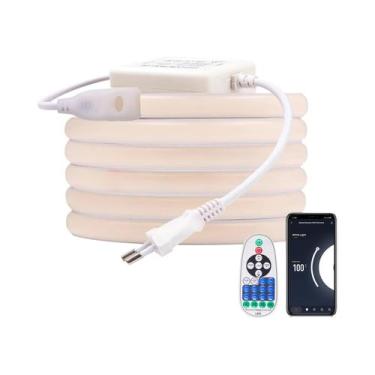 Imagem de Fita LED COB Inteligente WiFi 220V Regulável Bluetooth À Prova d'Água 