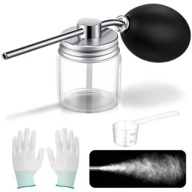 Imagem de Qualirey Espanador de lâmpada redonda de grau alimentício de diatomácea, espanador de pó com cerca de 56 g, dispensador de pó, aplicador doméstico, pulverizador de enchimento para uso interno e