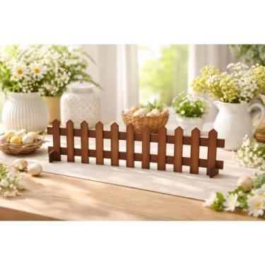Imagem de Cerquinha de Madeira para Enfeite de Mesa Festa Jardim Fazendinha - Cr