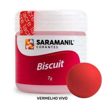 Imagem de Corante em Pó p/ Biscuit Vermelho Vivo 7grs Saramanil
