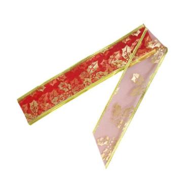 Imagem de Fita Aramada Decorativa de Natal para Laços e Presentes - 4cm X 2,7m -