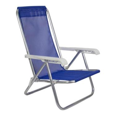 Imagem de Cadeira Reclinável Lazy 4 Posições em Alumínio Azul Bel