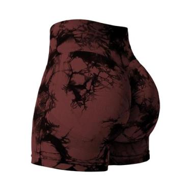 Imagem de Shorts De Fitness Femininos Tie Dye Em 16 Cores, Levanta Bumbum, Roupa