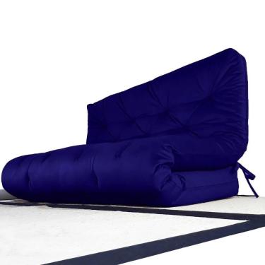 Imagem de Colchão Futon King Dobrável Sofa Cama Acquablock Azul Royal D33