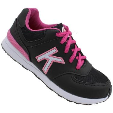 Imagem de Tênis Infantil Feminino Juvenil Meninas Escolar Preto/Pink-Feminino