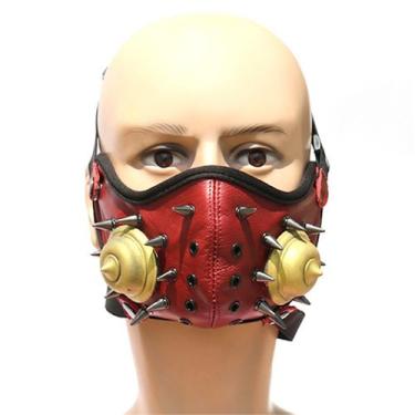 Imagem de Máscara Rivet Punk Latex Half Face Cosplay, adereços de fantasia - yiw