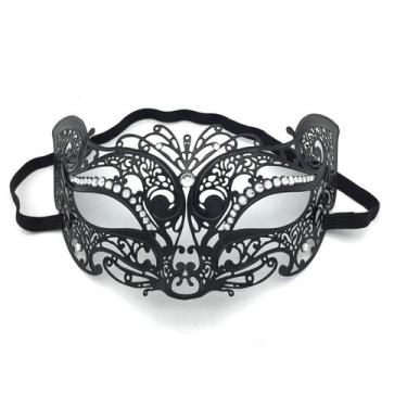 Imagem de Máscara de cosplay, capa de metal, meia face, fantasia de Halloween - 