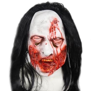 Imagem de Máscara de cosplay Halloween Horror Bloody Rotten Face Zombie - yiweis