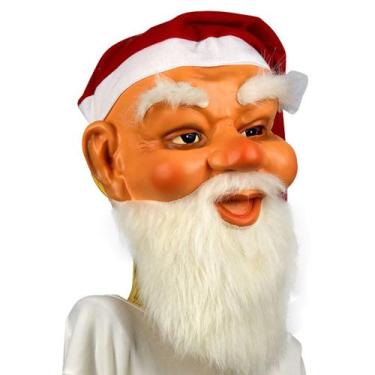 Imagem de Máscara de fantasia de cosplay Papai Noel de Natal com barba branca - 