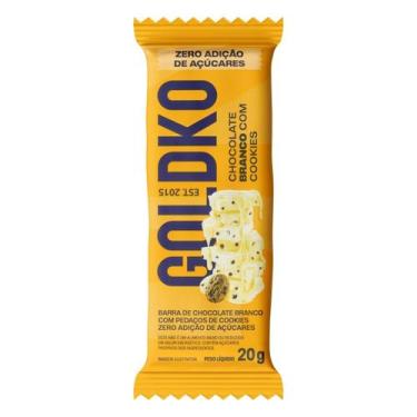 Imagem de Barra de Chocolate Branco com Cookies Zero Adição de Açúcares GoldKo 2