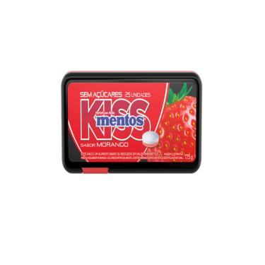 Imagem de PASTILHA MENTOS KISS MORANGO 17,5G PERFETTI