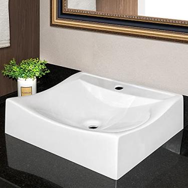 Imagem de Cuba Pia para Banheiro Retangular Meca Branco