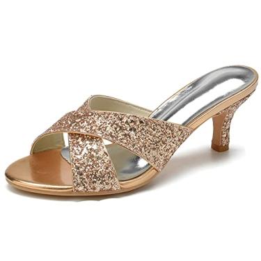 Imagem de Sapatos de noiva de noiva com glitter feminino stiletto marfim sapato aberto salto alto sapatos sociais 35-43,Pink,5 UK/38 EU